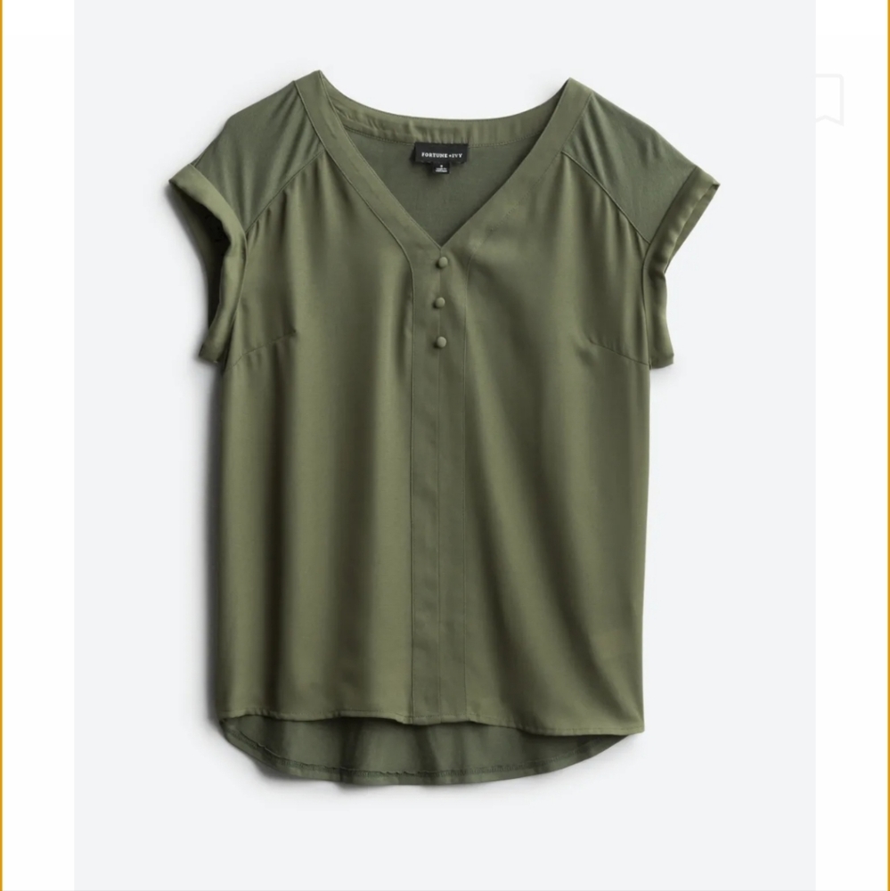 Stitch Fix Fortune + Ivy Helina Mixed Material Blouse
